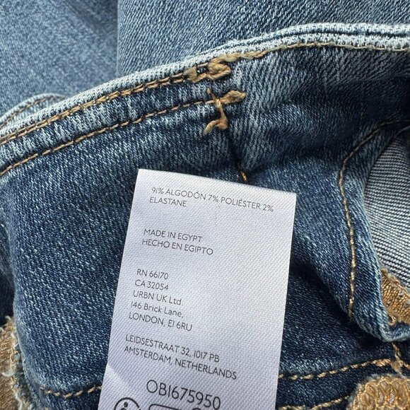NWT Free People CRVY Wild Honey Denim Flare High Rise Jeans Blue - Picture 8 of 11